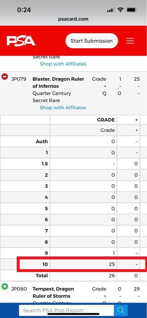 【PSA10:鑑定25枚】焔征竜－ブラスター　クオシク　遊戯王
