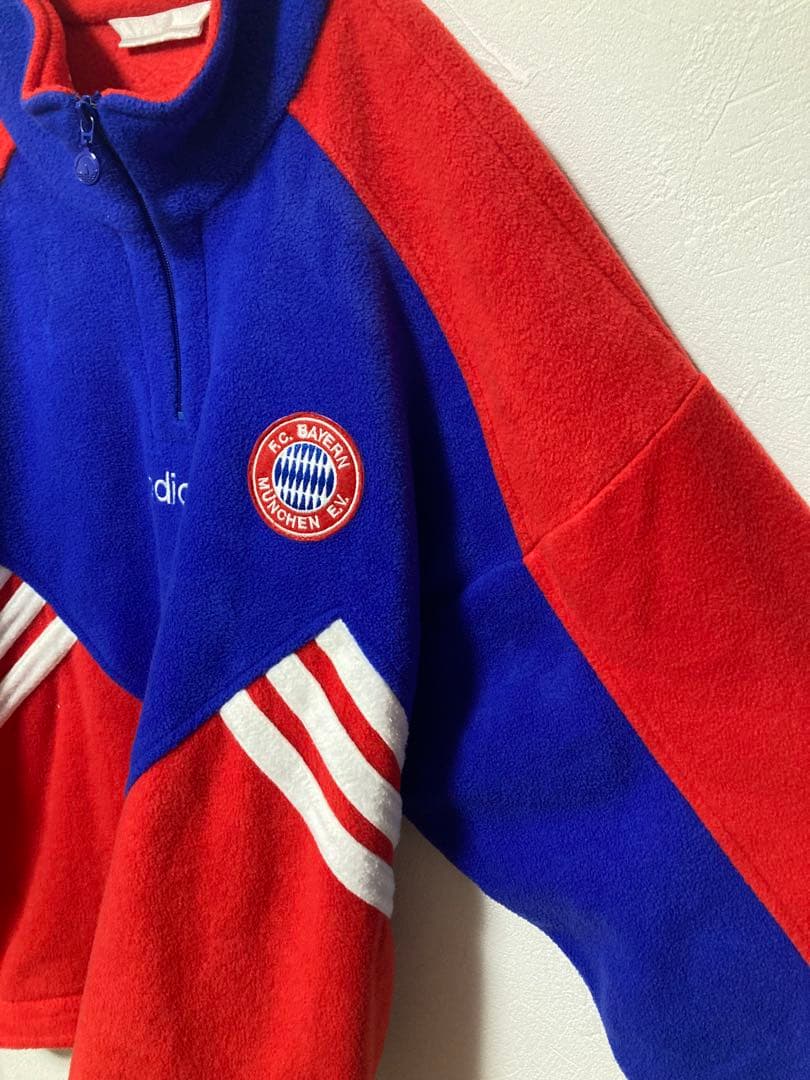 バイエルンミュンヘン　90s アディダス　トレフォイル　ハーフジップ　フリース