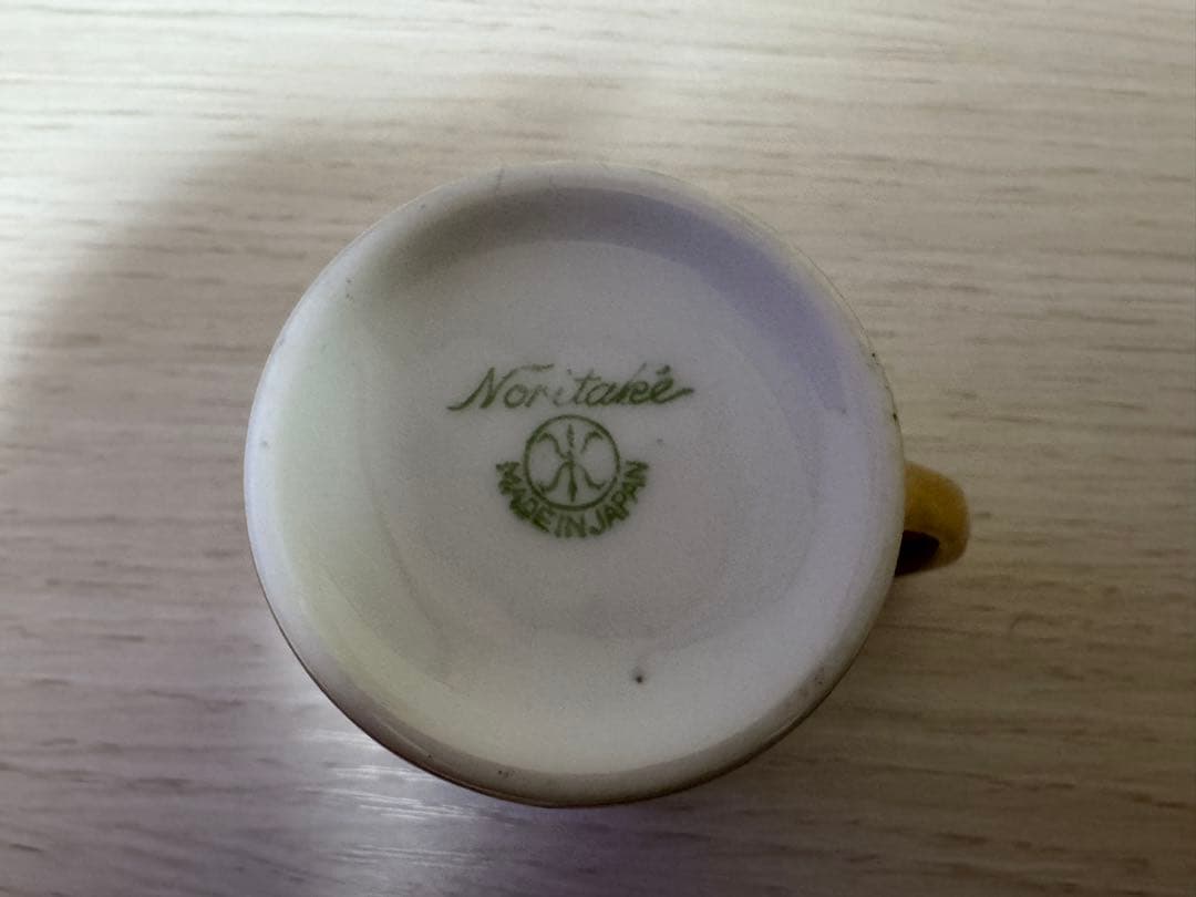 オールドノリタケ 戦前 デミタスカップ＆ソーサー 和風楼閣文 金彩 昭和初期