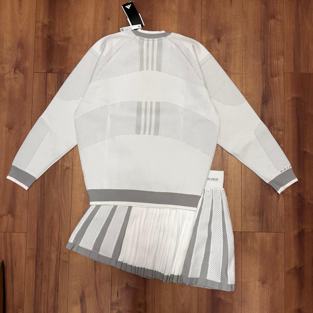 長袖セーター　オーバーサイズ　プリーツスカート　ニット　セットアップ　秋冬　新品