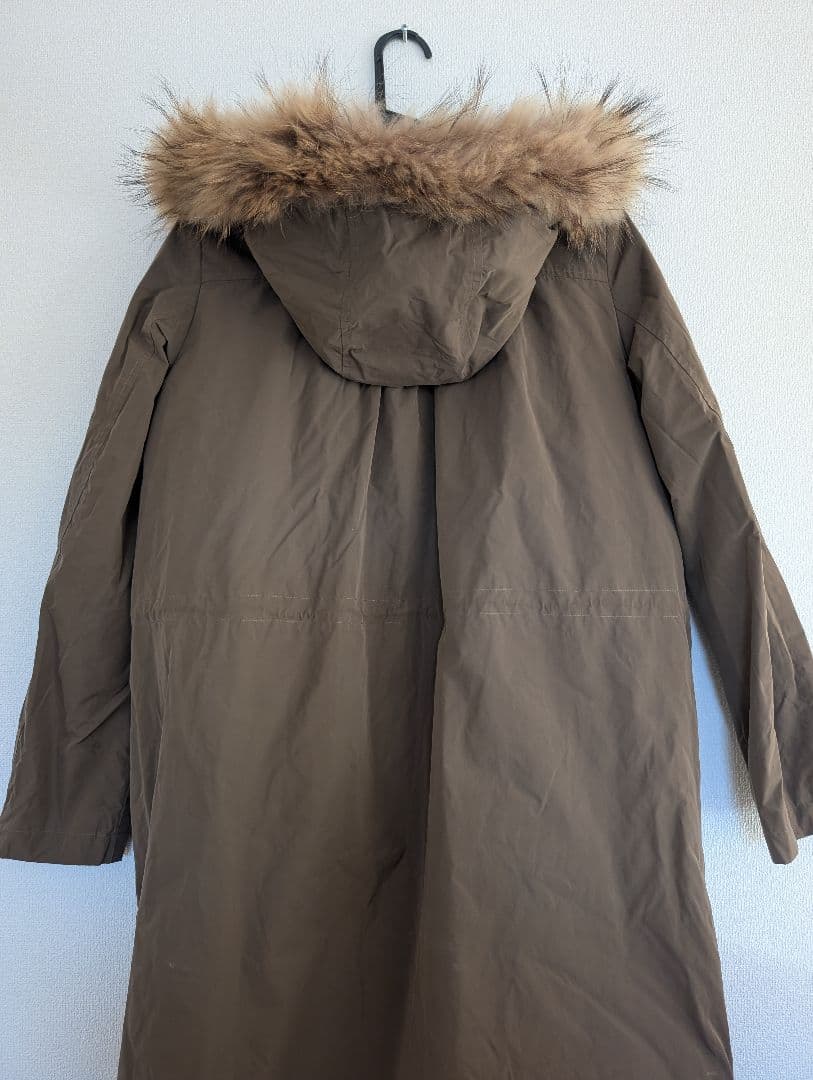 ブラウン フラワープリント ロングコート