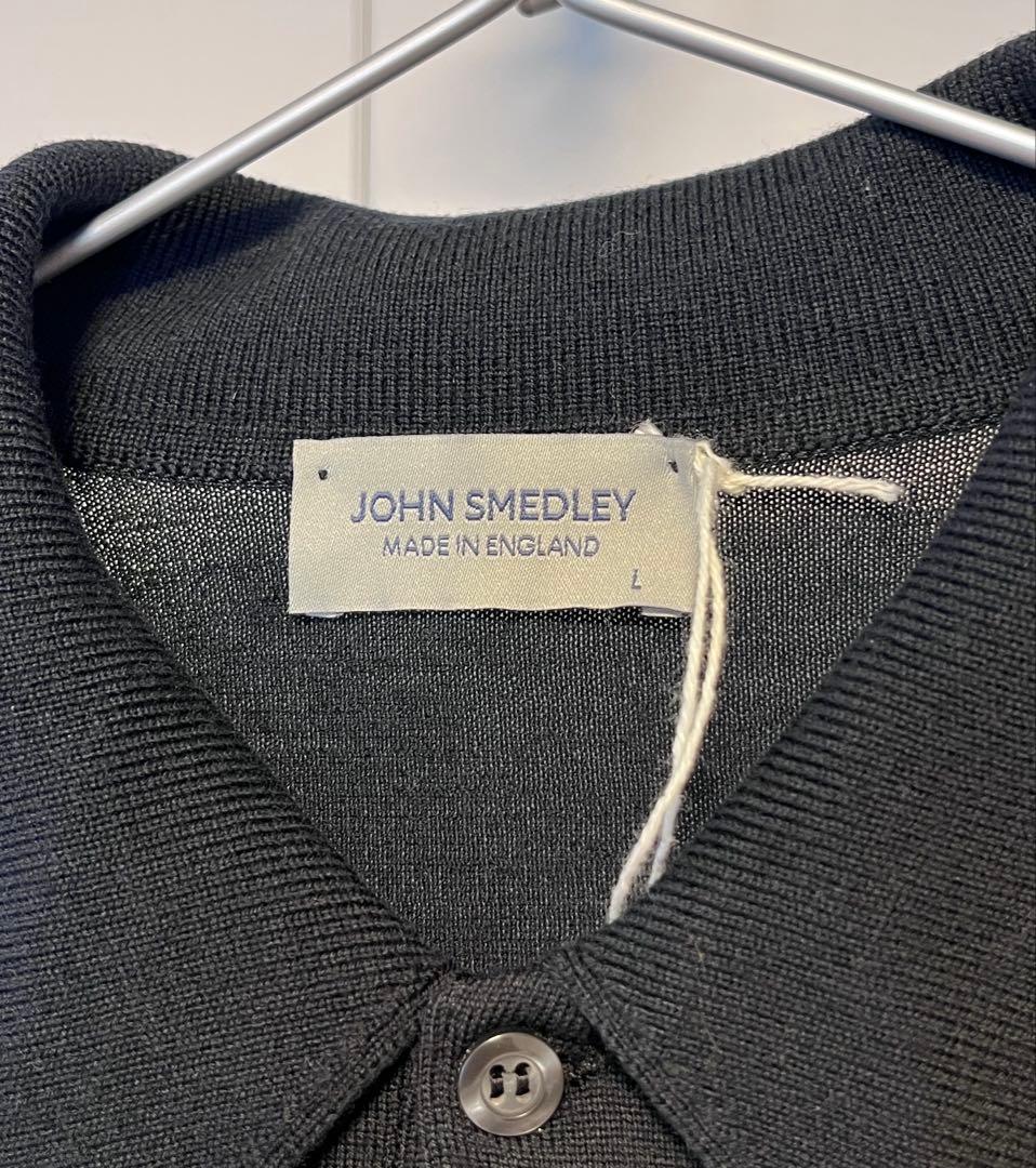 【新品】JOHN SMEDLEY DORSET メリノウールポロ ブラック系　L