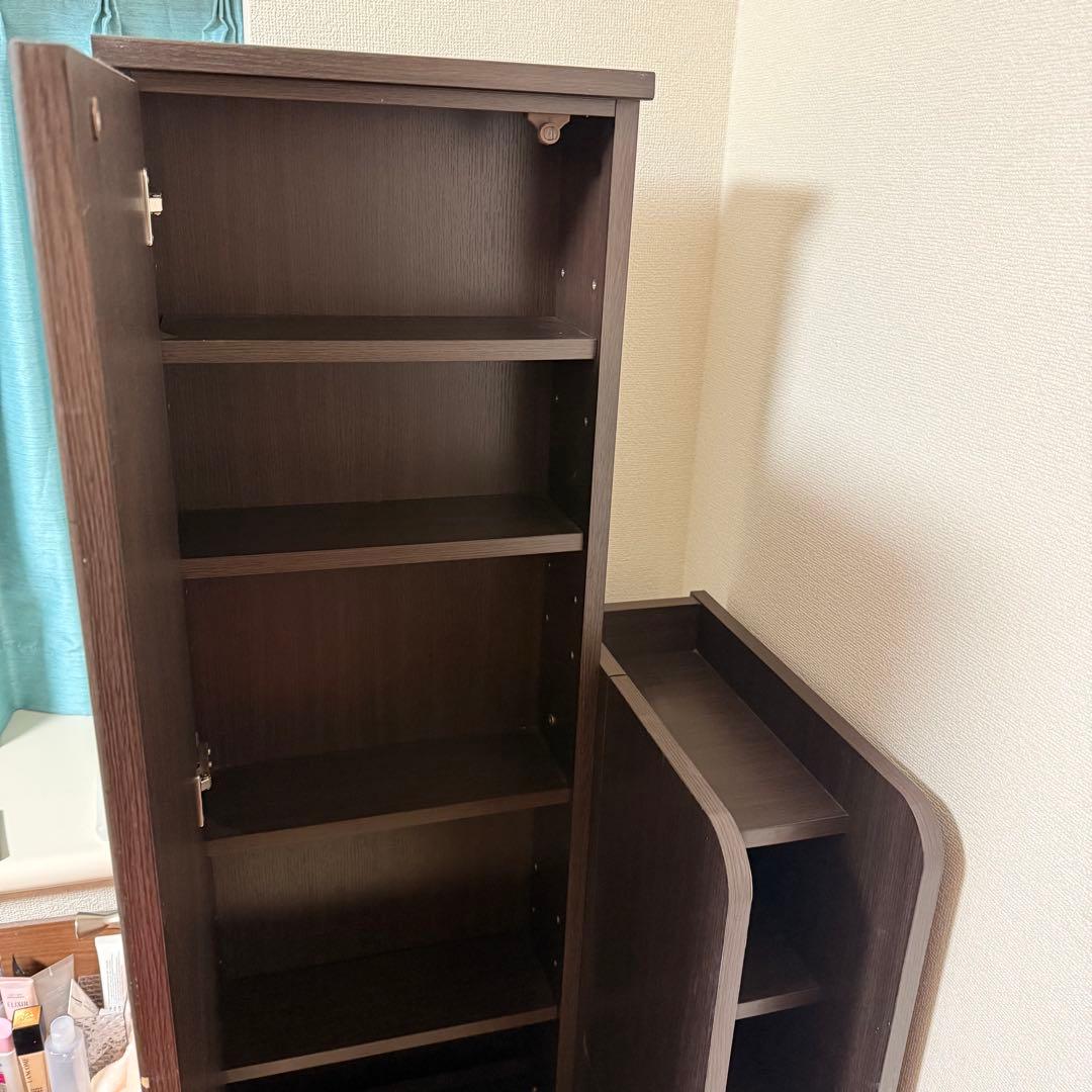 ニトリ ドレッサー 三面鏡タイプ＆スツール付き ✩.*˚ ダークブラウン