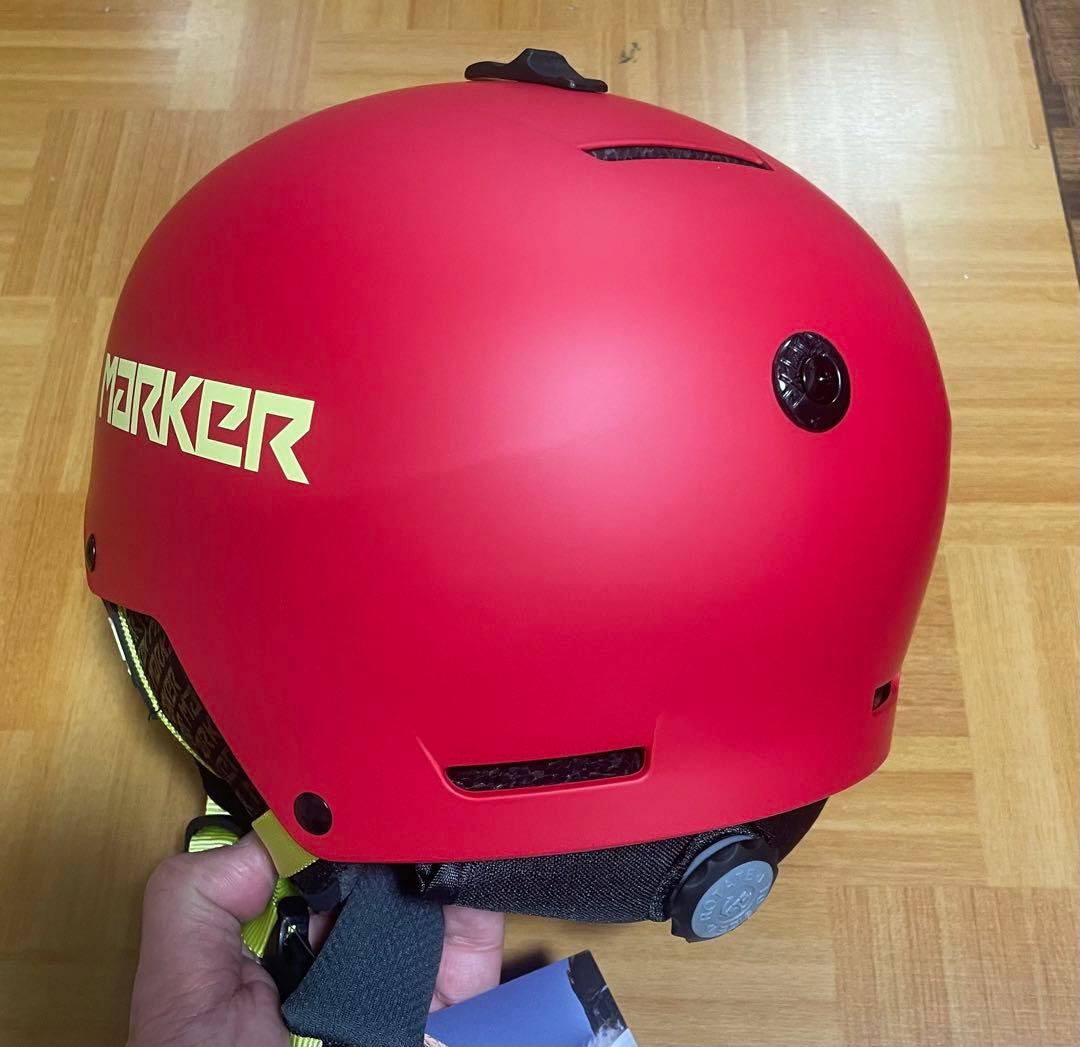 新品未使用MARKER ジュニアヘルメット バイザー付き VIJO レッド