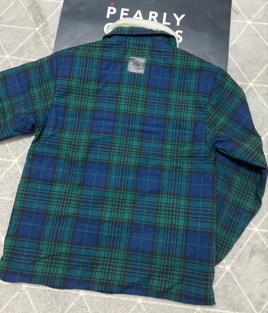 新品 ジャックバニー 2WAYストレッチタフタ ボア襟ブルゾン(4)サイズM/緑