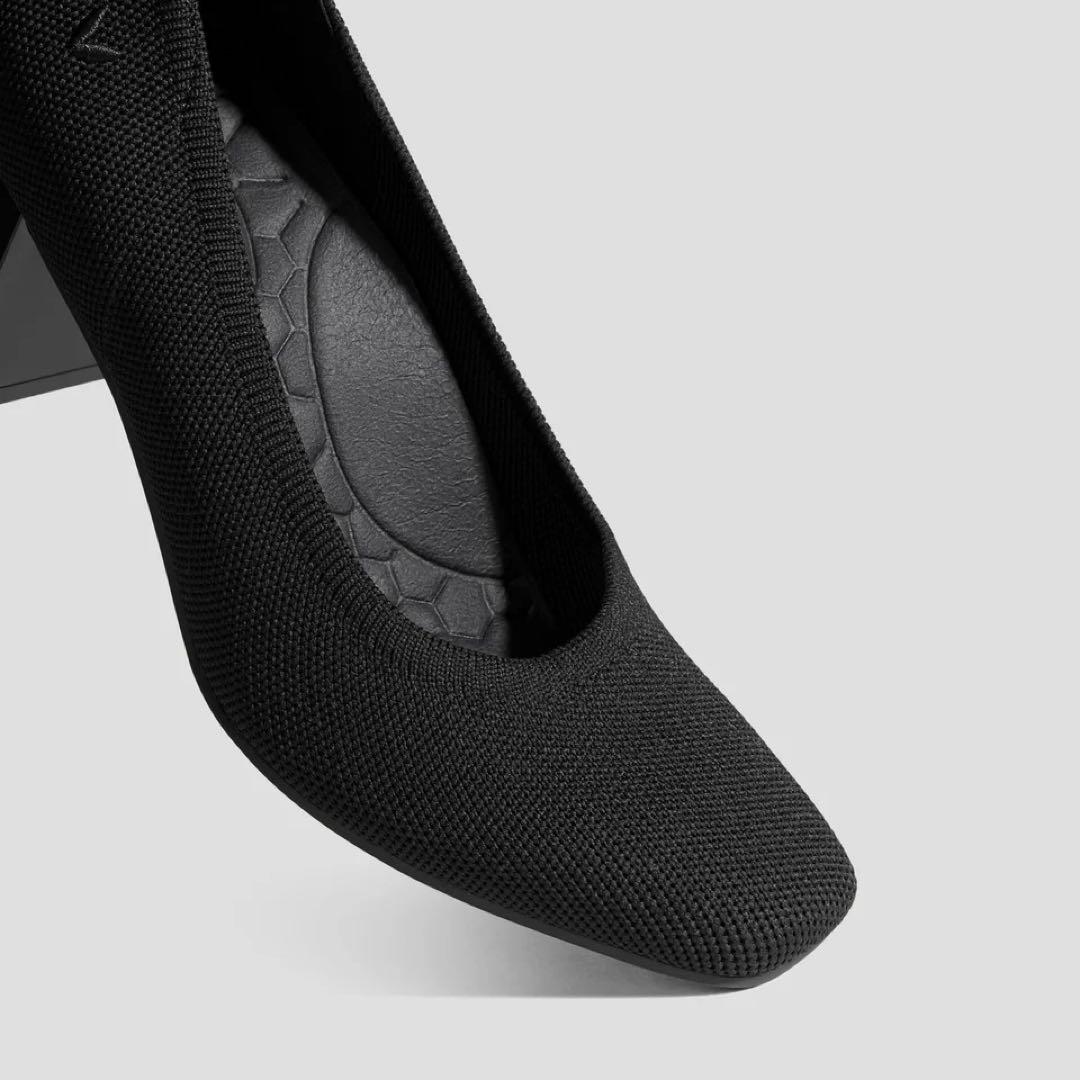 VIVIAN[Elize] スクエアトゥ ストレスフリー ブロックヒール 38