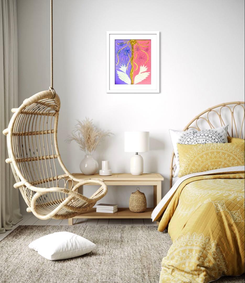 開運絵画　オリジナル　金の成る木　龍樹