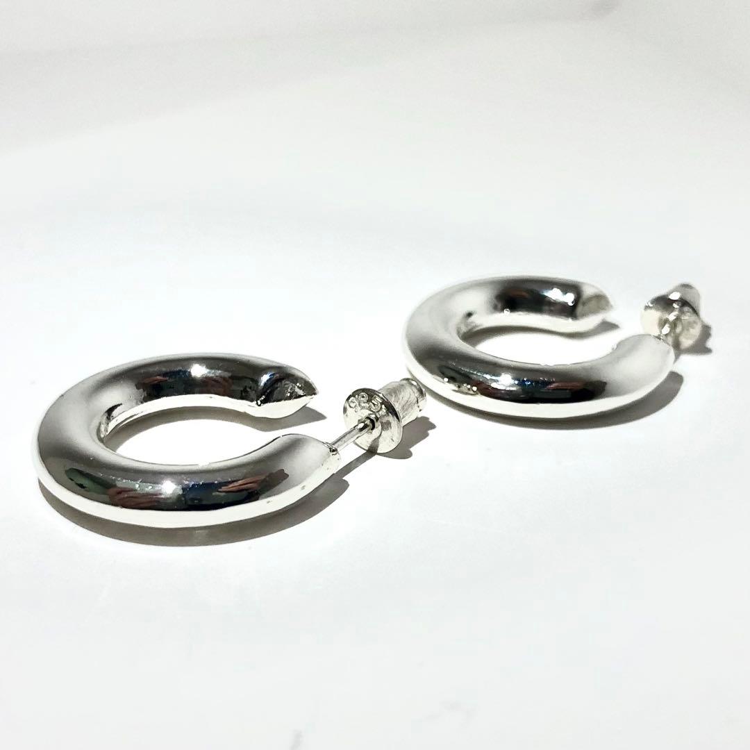 1001 シルバー　925 SILVER フープピアス　刻印　両耳　布袋付