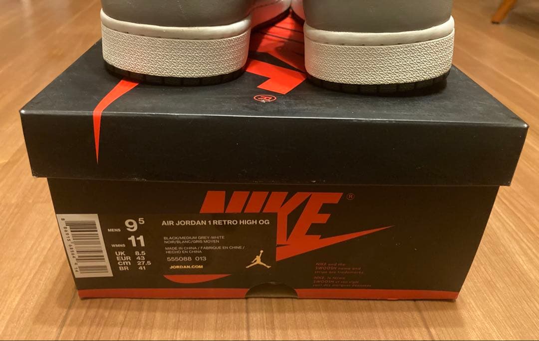 NIKE Air Jordan 1 HI OG シャドー ブラック/グレー