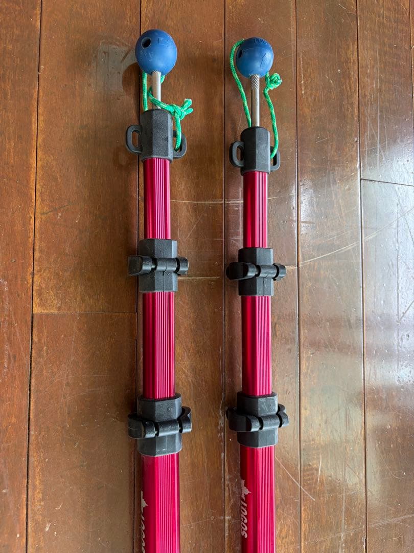 LOGOS アルミポール 2本セット レッド