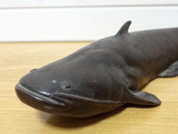 希少 アンティーク 杜六 ナマズ ブロンズ オブジェ 料亭 お店 縁起物 金運