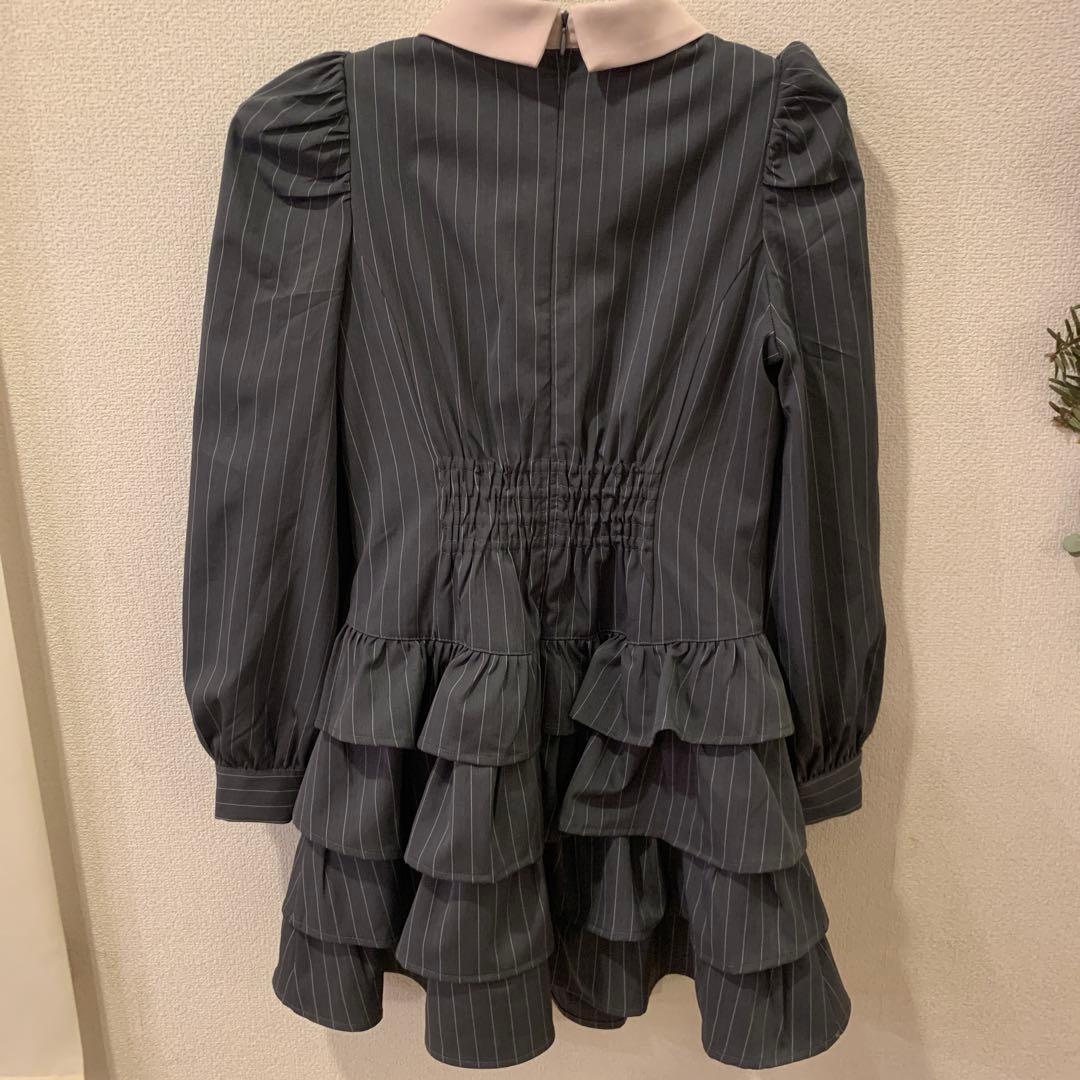 pium ヨーク切り替えティアードミニワンピース