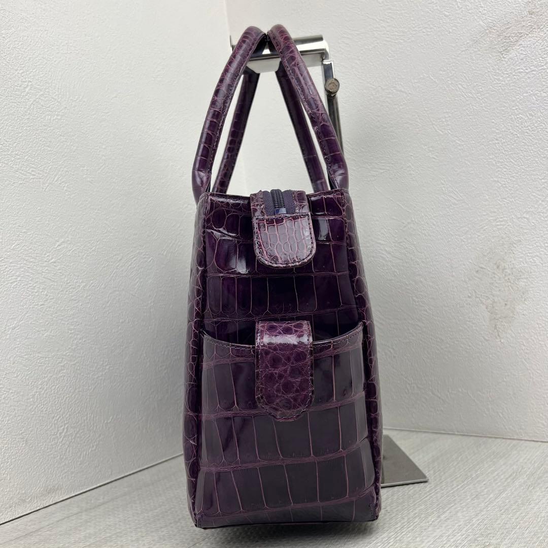 未使用品✨ JRA認定 S・sakamoto シャイニングクロコ ハンドバッグ