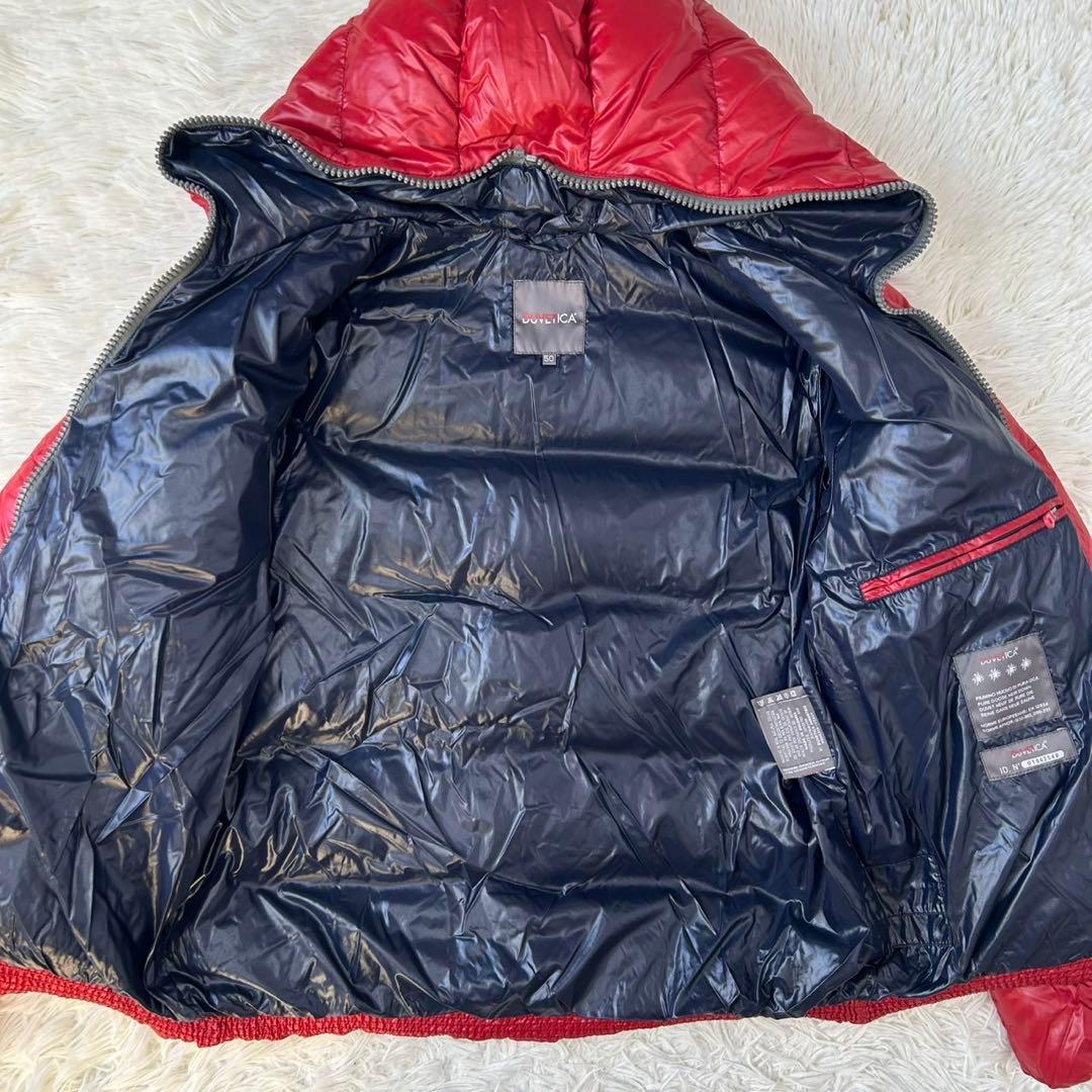 【極美品/L】デュベティカ ダウンジャケット ジップジャケット 赤 肉厚 フード