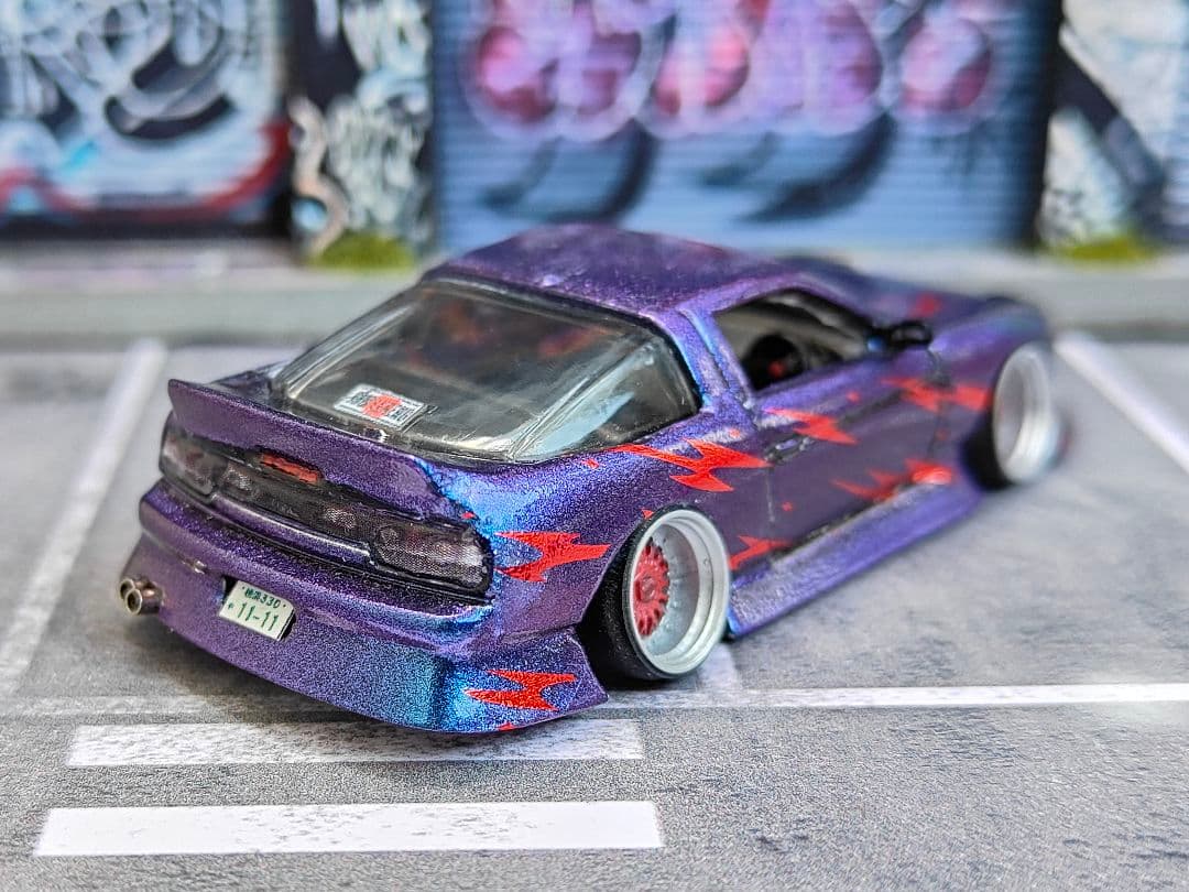 ホットウィールカスタム 日産 180sx フルエアロ マジョーラ トミカ改造 a