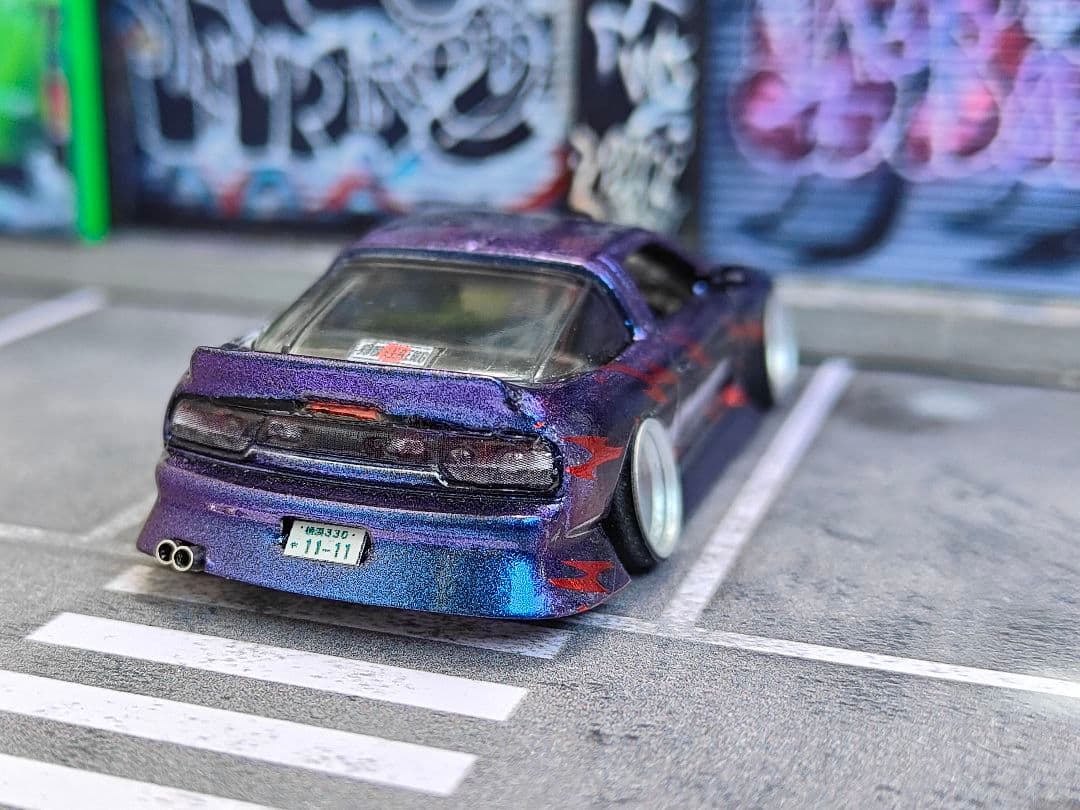 ホットウィールカスタム 日産 180sx フルエアロ マジョーラ トミカ改造 a