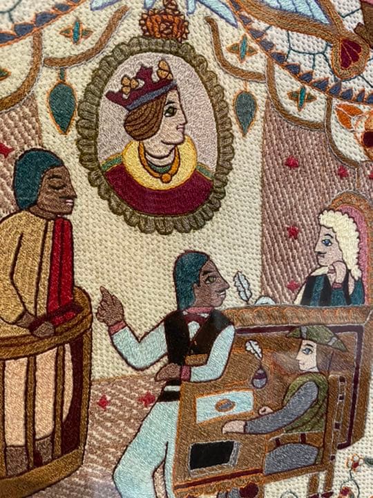 ノクシカタ刺繍　大型タペストリー　国内額装