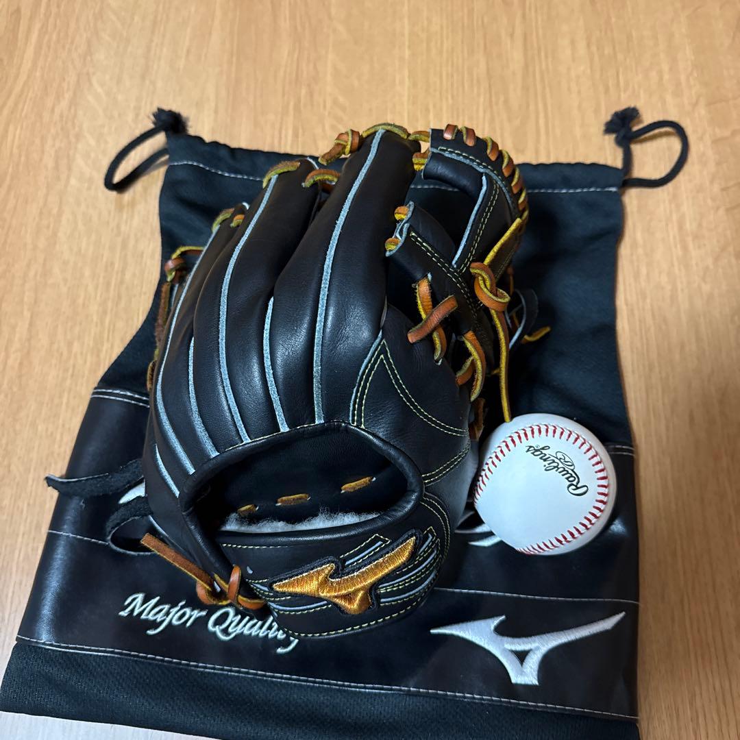 ミズノプロ　軟式グローブ 右投げ用 黒