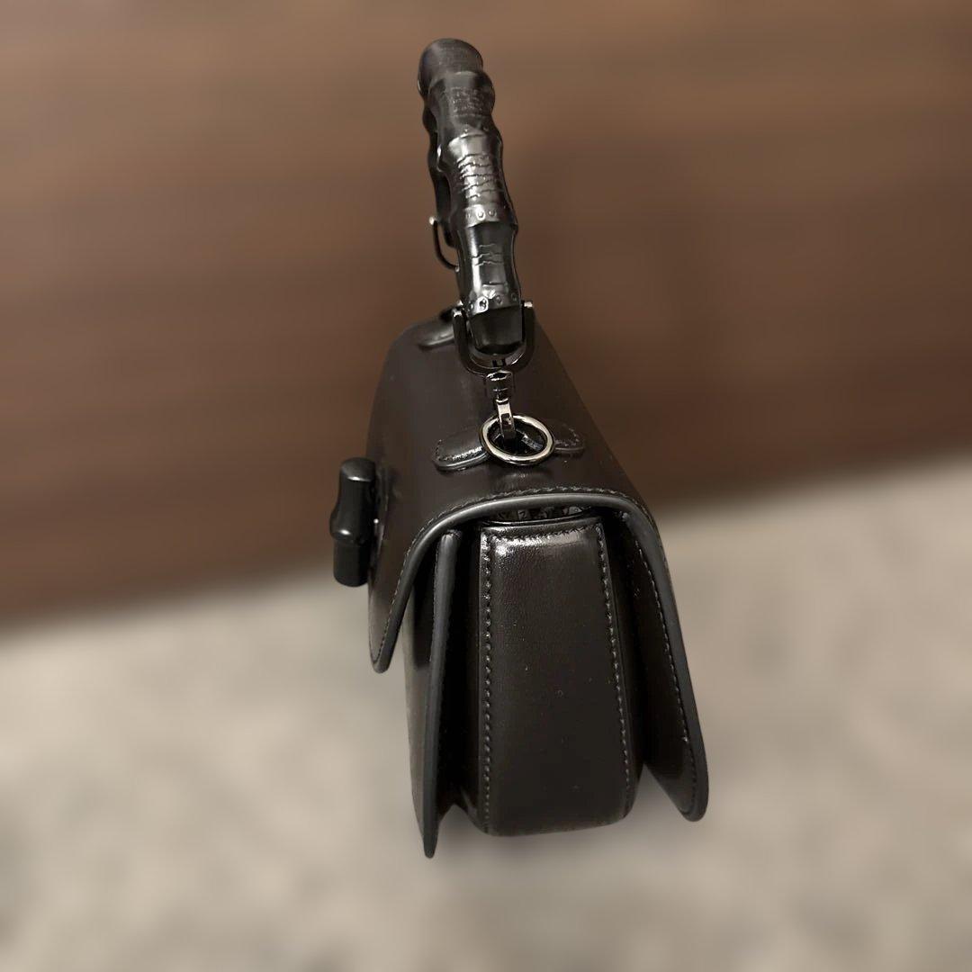 GUCCI バンブー　ブラック ハンドバッグ