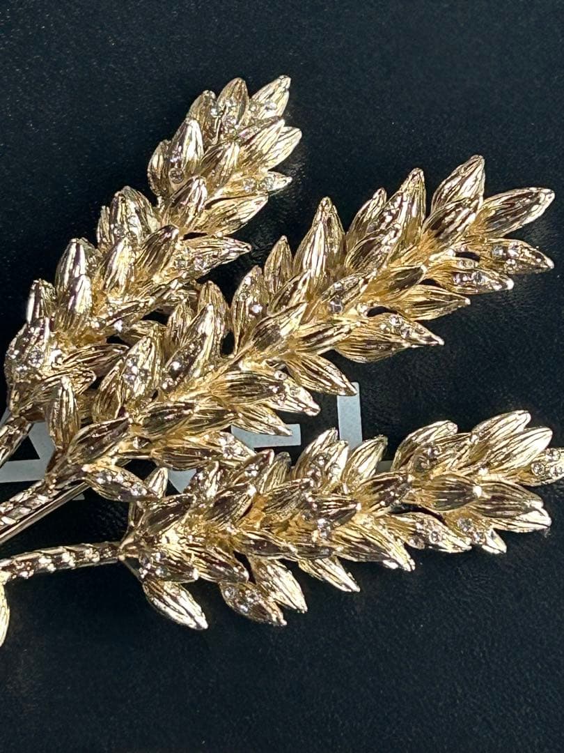 Ｙs　美品　CHANEL ゴールド 稲穂モチーフブローチ 希少　14cm