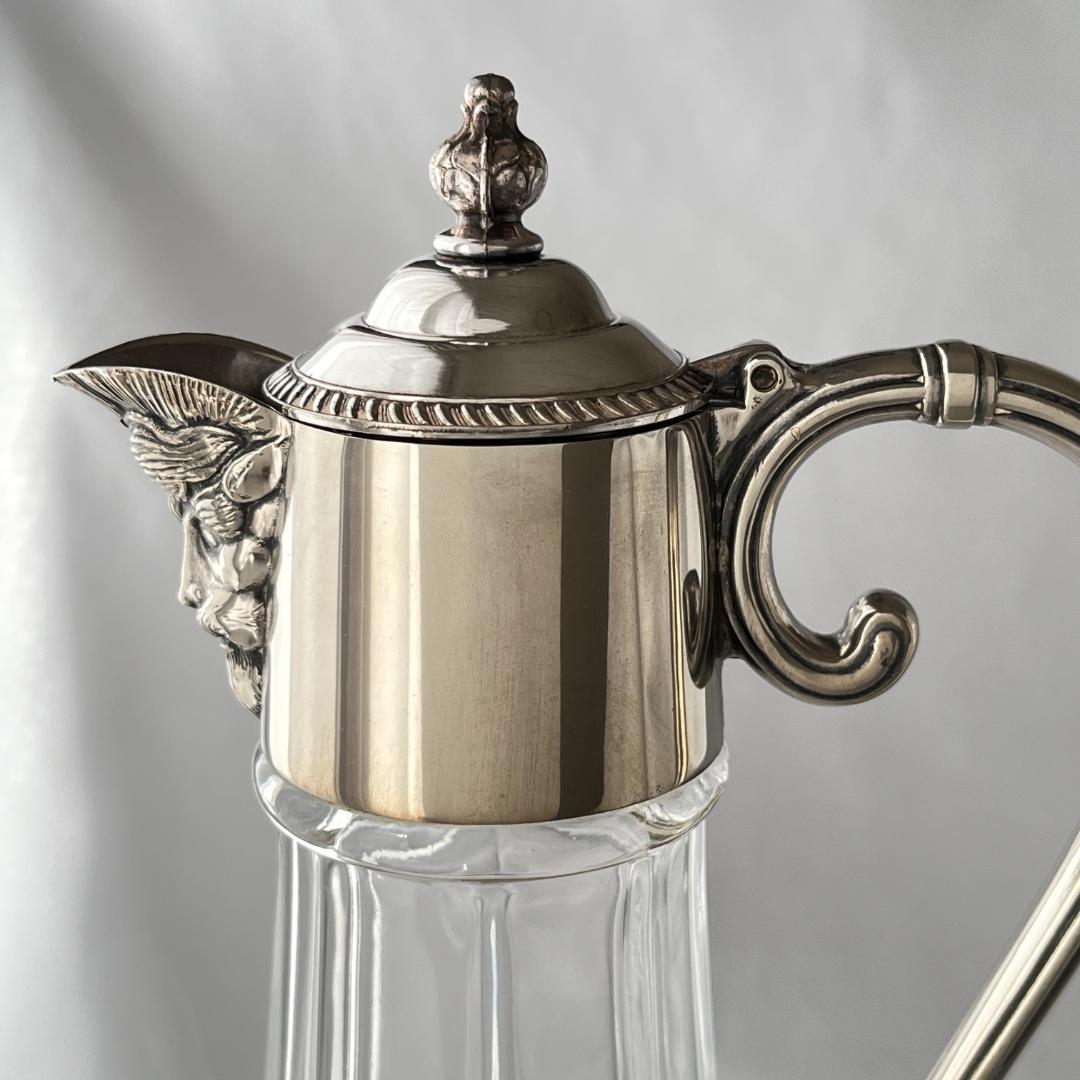 【英国】 バッカスのワインデキャンタ （大） 【シルバープレート/ガラス】