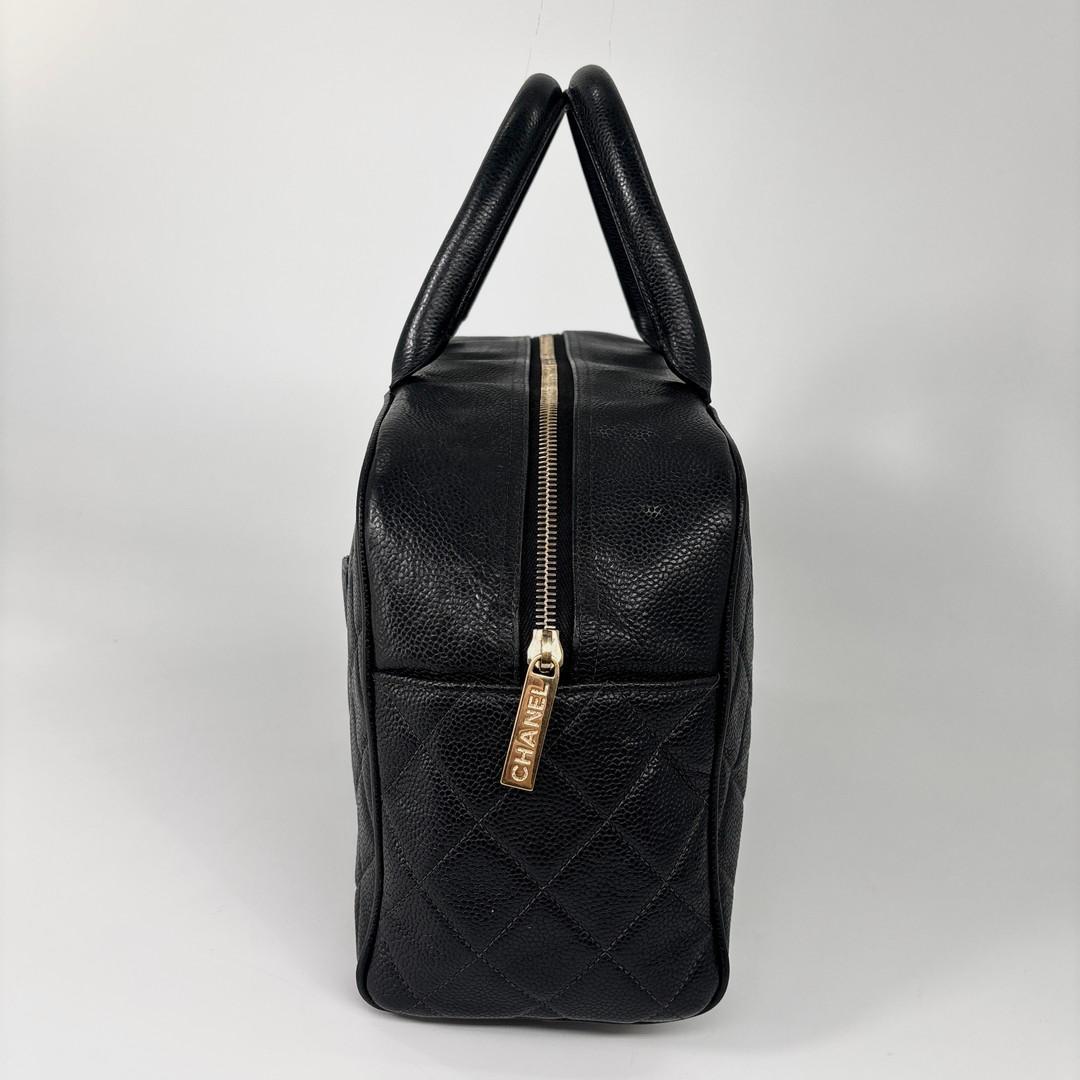 超極美品 シャネル マトラッセ キャビアスキン ココ ミニ ボストンバッグ