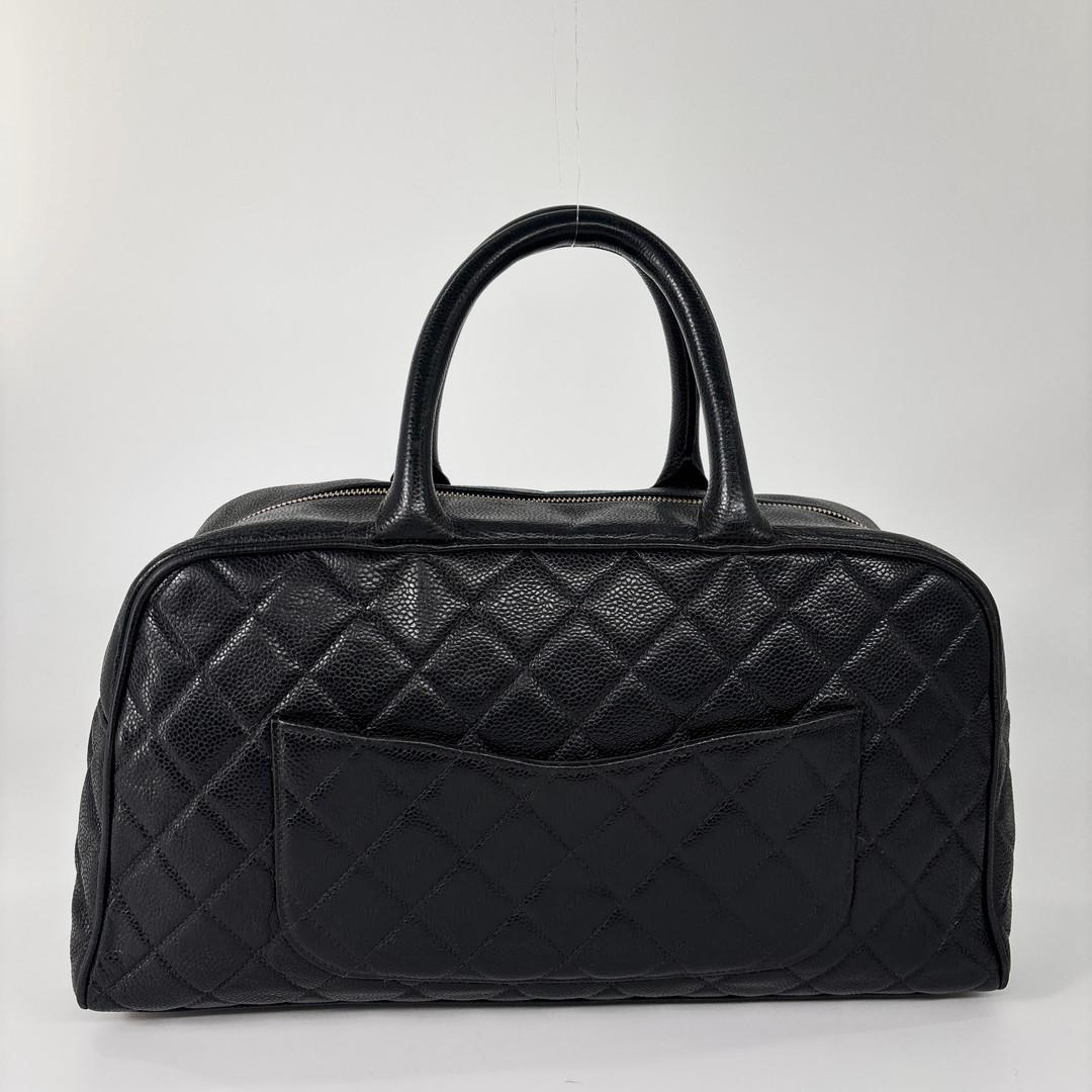 超極美品 シャネル マトラッセ キャビアスキン ココ ミニ ボストンバッグ