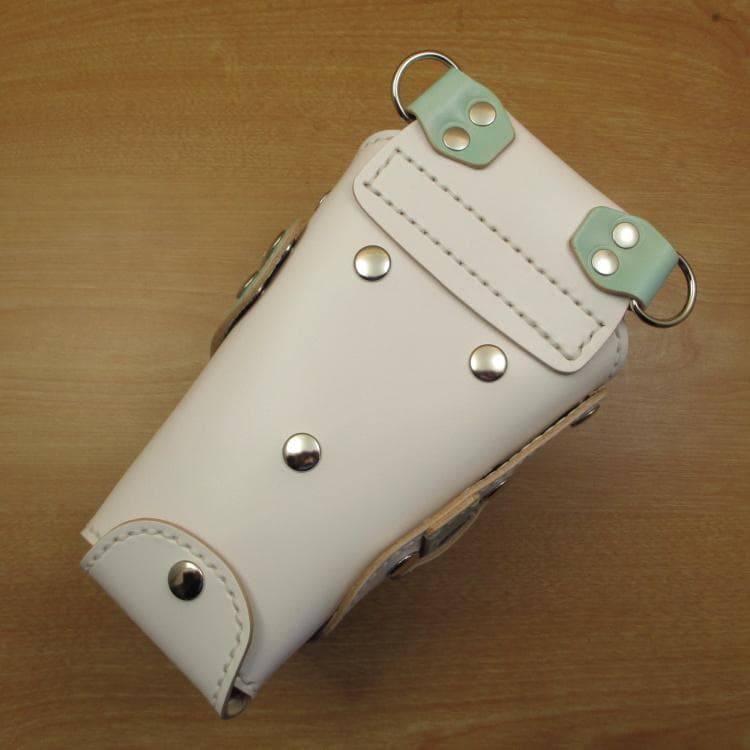 ホワイト＆空色　６丁差し　本革シザーケース　SCA-100/CWD