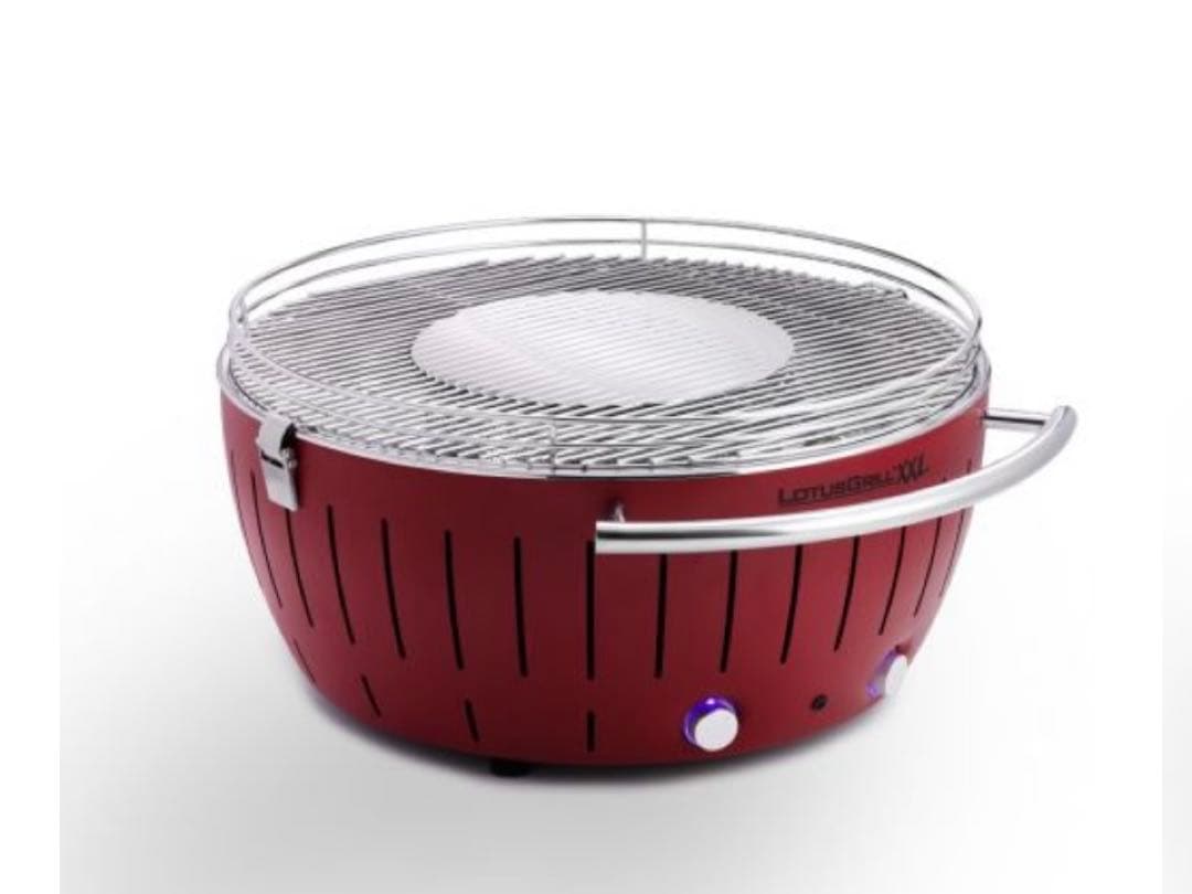 ロータスグリルXXL 赤 スモークレスバーベキュー　専用カバー2枚付き