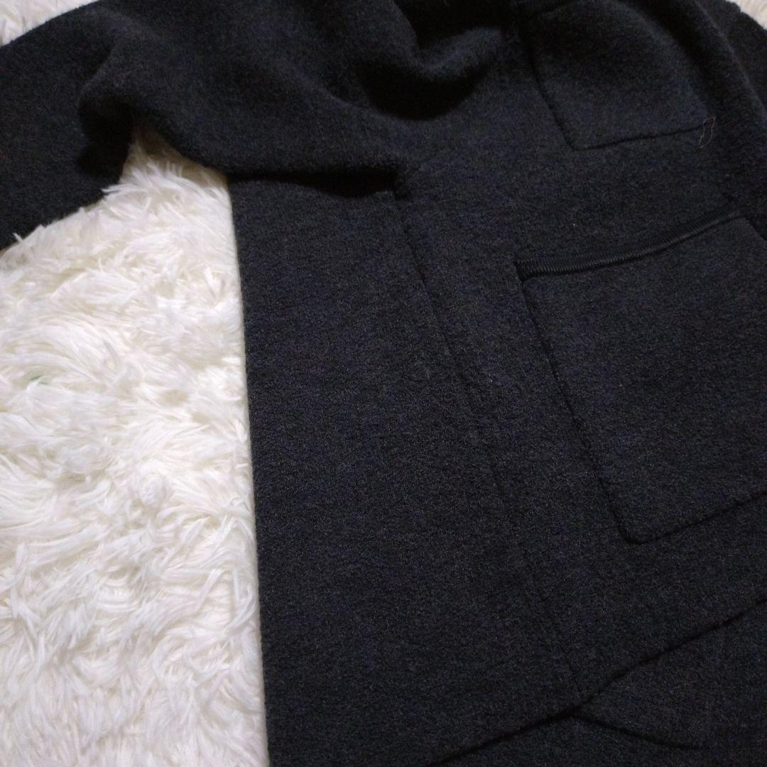 ボールジィ Ballsey ウールナイロンブークレーフロントオープンカーディガン