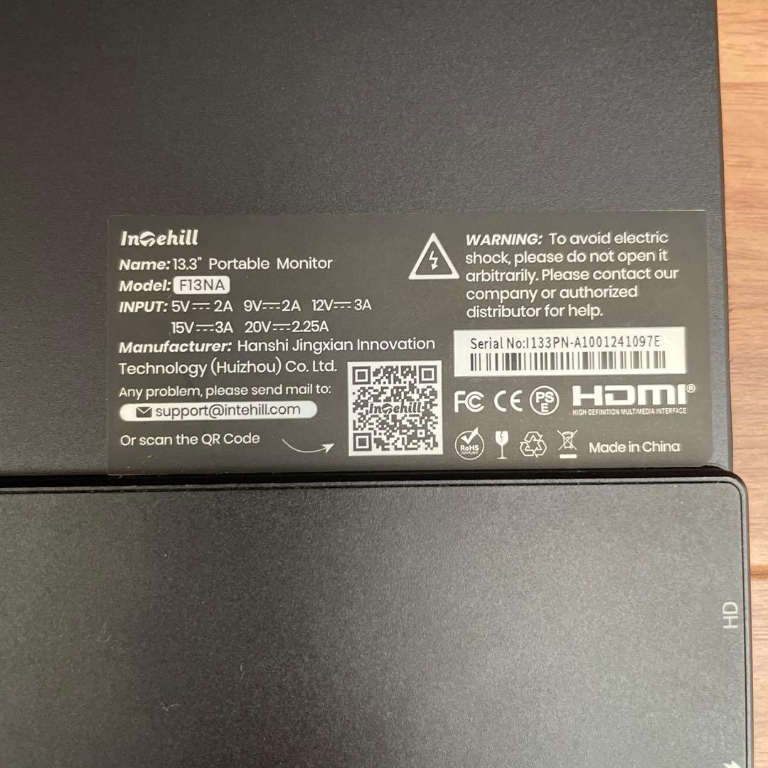 Intehill モバイルモニター 13.3インチ 有機el OLEDパネル