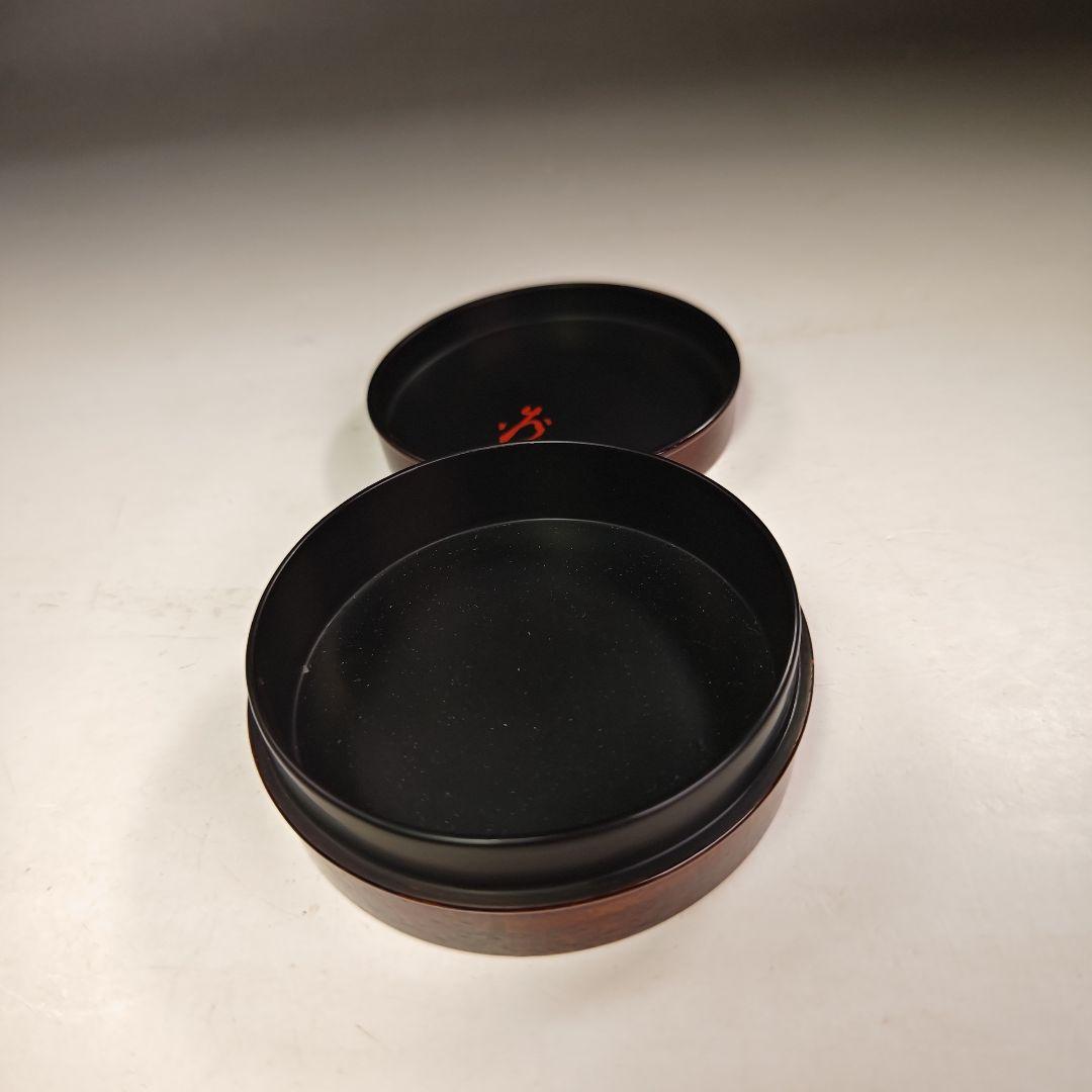 イ909 香合『永田宗伴　極箱　自筆　富士ノ絵　漆塗　丸香合』茶道具