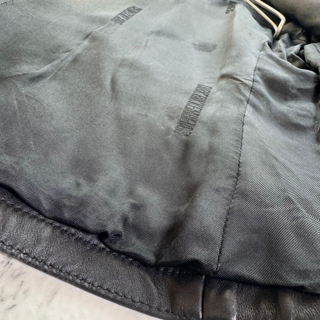 ダークビッケンバーグ　ライダースジャケット　カウレザー　シルバー金具　フリル