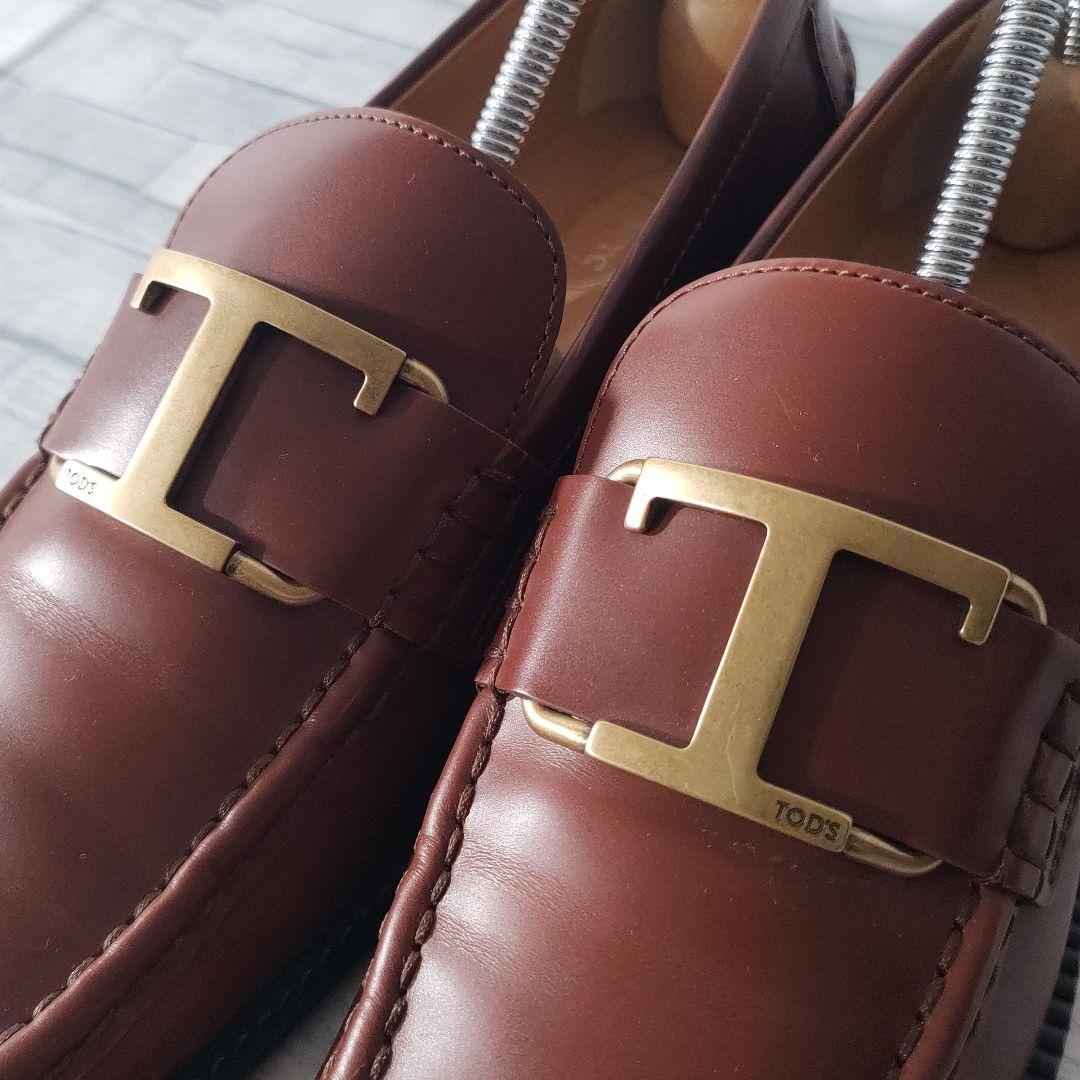 保存袋付き✨TOD'S　レザーローファ　タイムレス　ブラウン×ゴールド　37