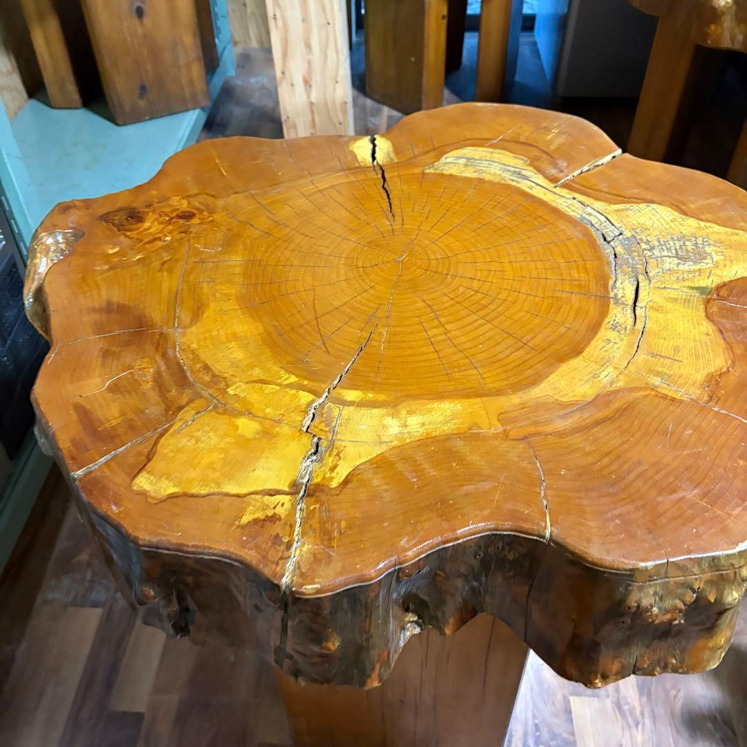 ②送料設置込み　丸太　切り株　ダイニングテーブル　　おそらく欅