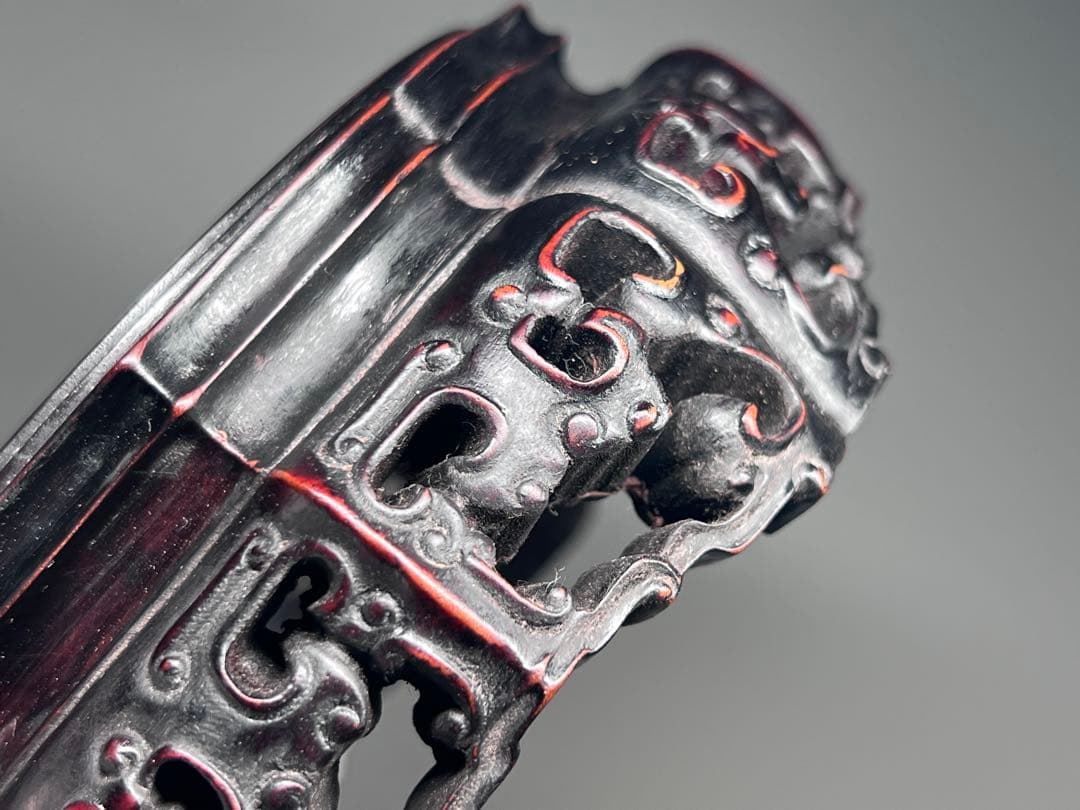 古美術　唐木紫檀底座　香炉台　花台　瓶座　飾り台　木製　素工　木座　仏像台