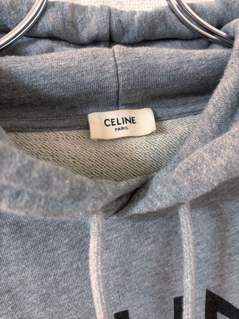 r*z様 CELINE グレー　コットンフリースフーディ　パーカー　セリーヌ