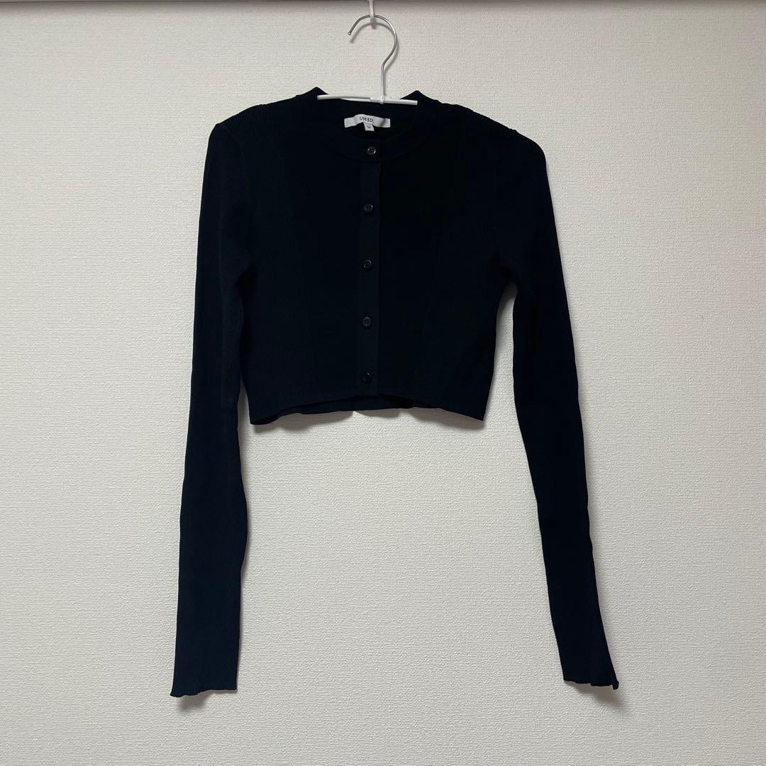 美品！UN3D. アンスリード SHORT KT CD / ショートニットカーデ