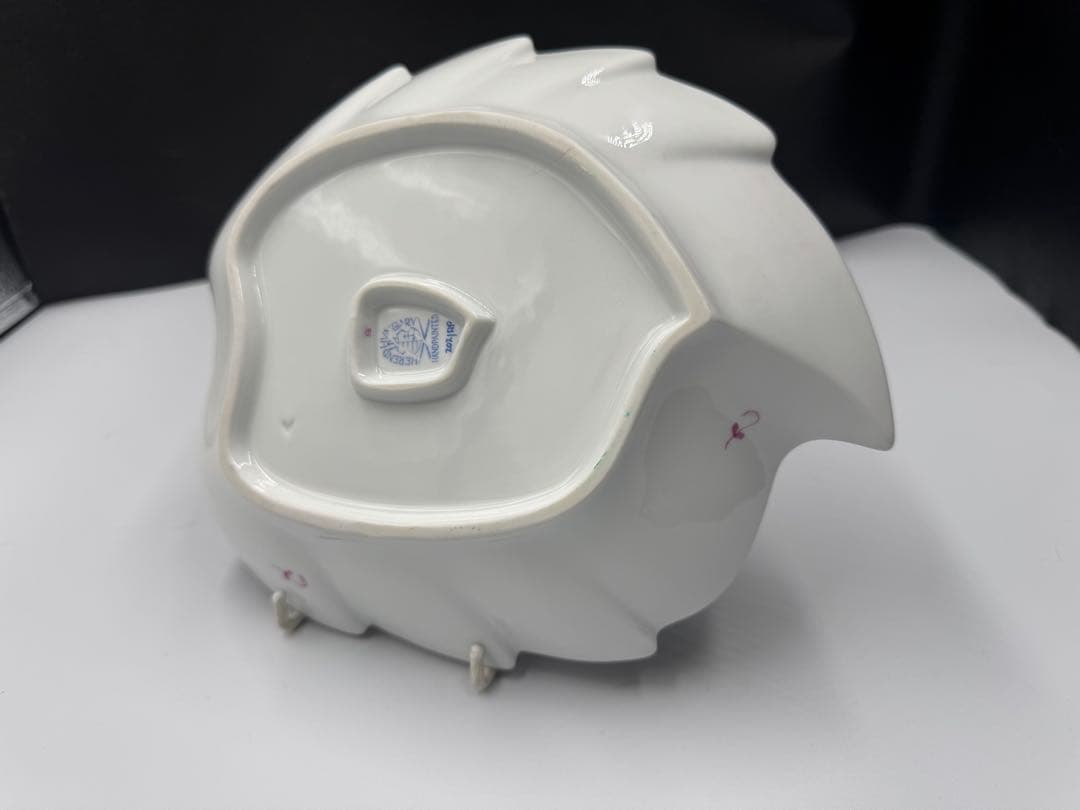 ヴィンテージ ハンガリー　ヘレンド。 アポニーのピンク　リーフディッシュ