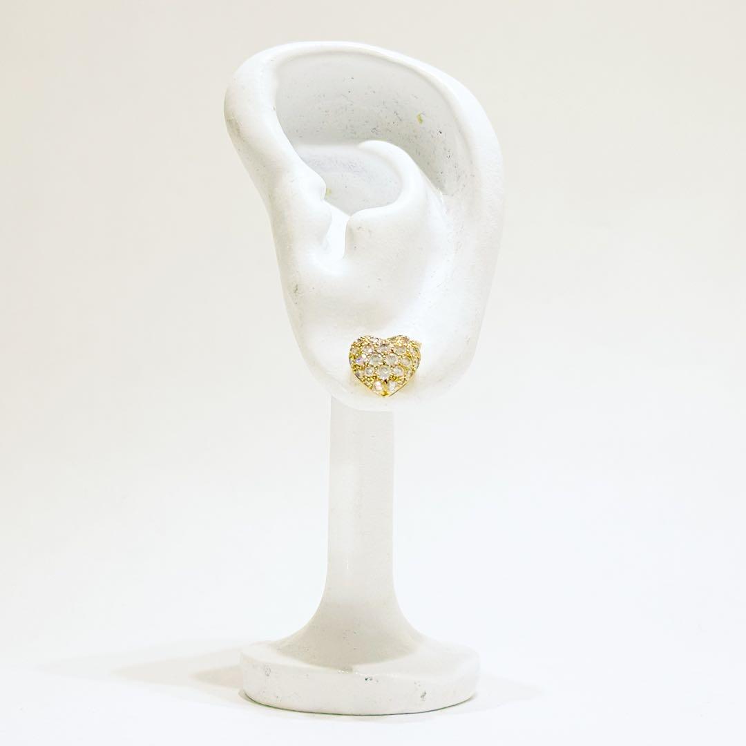 ⚪︎Cartier パヴェ ダイヤ ハート ピアス YG750 K18 2.2g