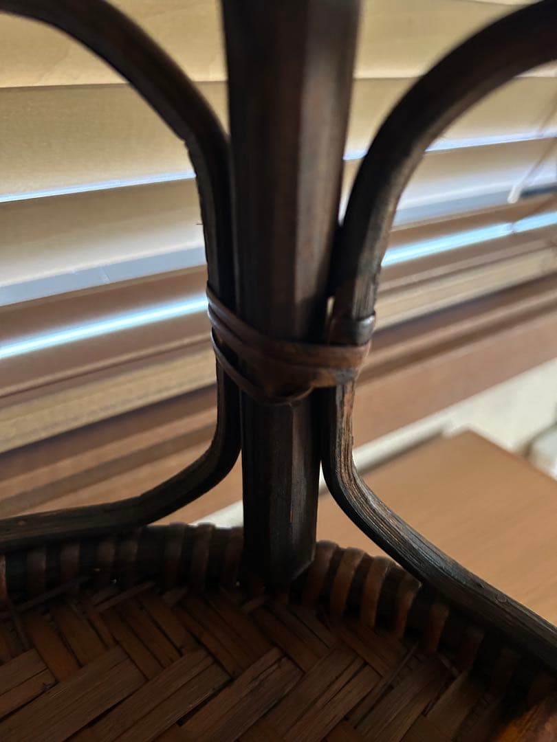 ラタン カントークテーブル　籐 ローテーブル 竹細工 古民具 41センチ