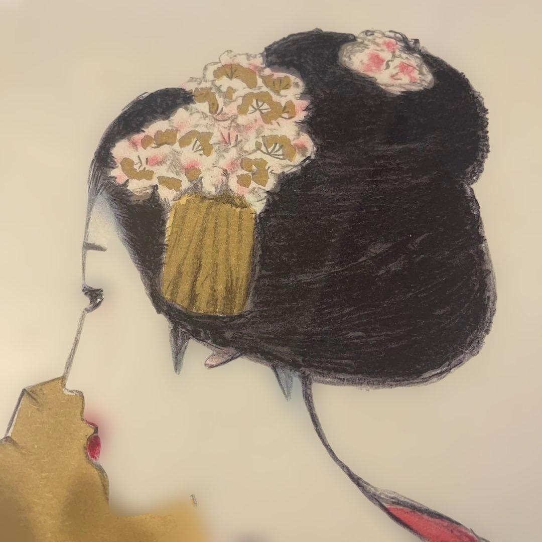 竹久夢二 「舞姫」 額の外寸570ｘ460mm 複製画 日本画 228/300