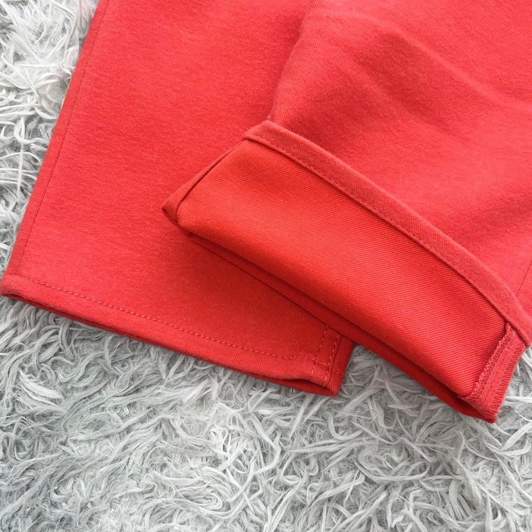 新品　マスターバニーエディション　パンツ　ストレッチ　起毛　オレンジ　サイズ6