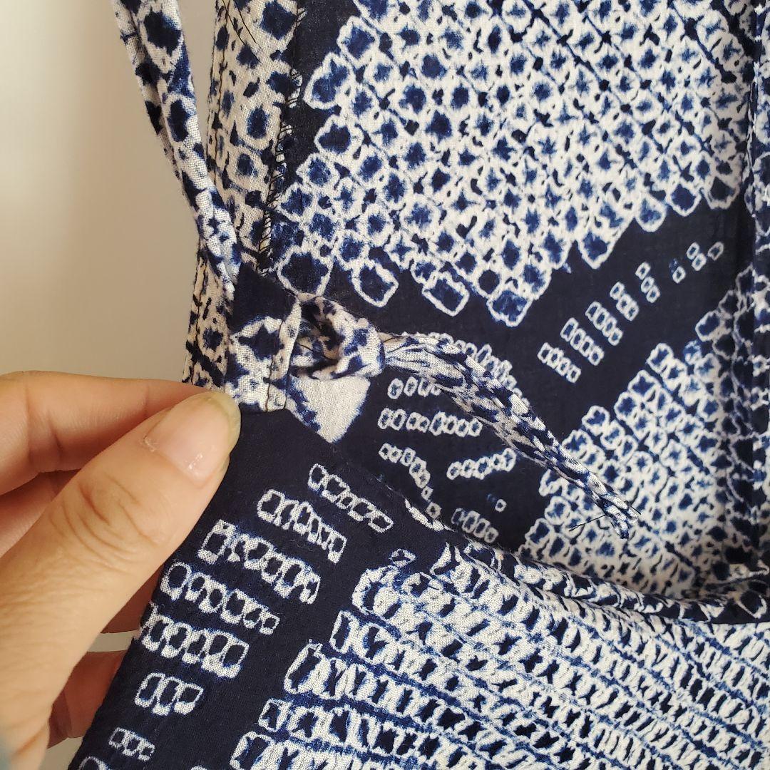 有松絞り浴衣リメイク　サロペット、オールインワン、有松鳴海絞り浴衣よりリメイク