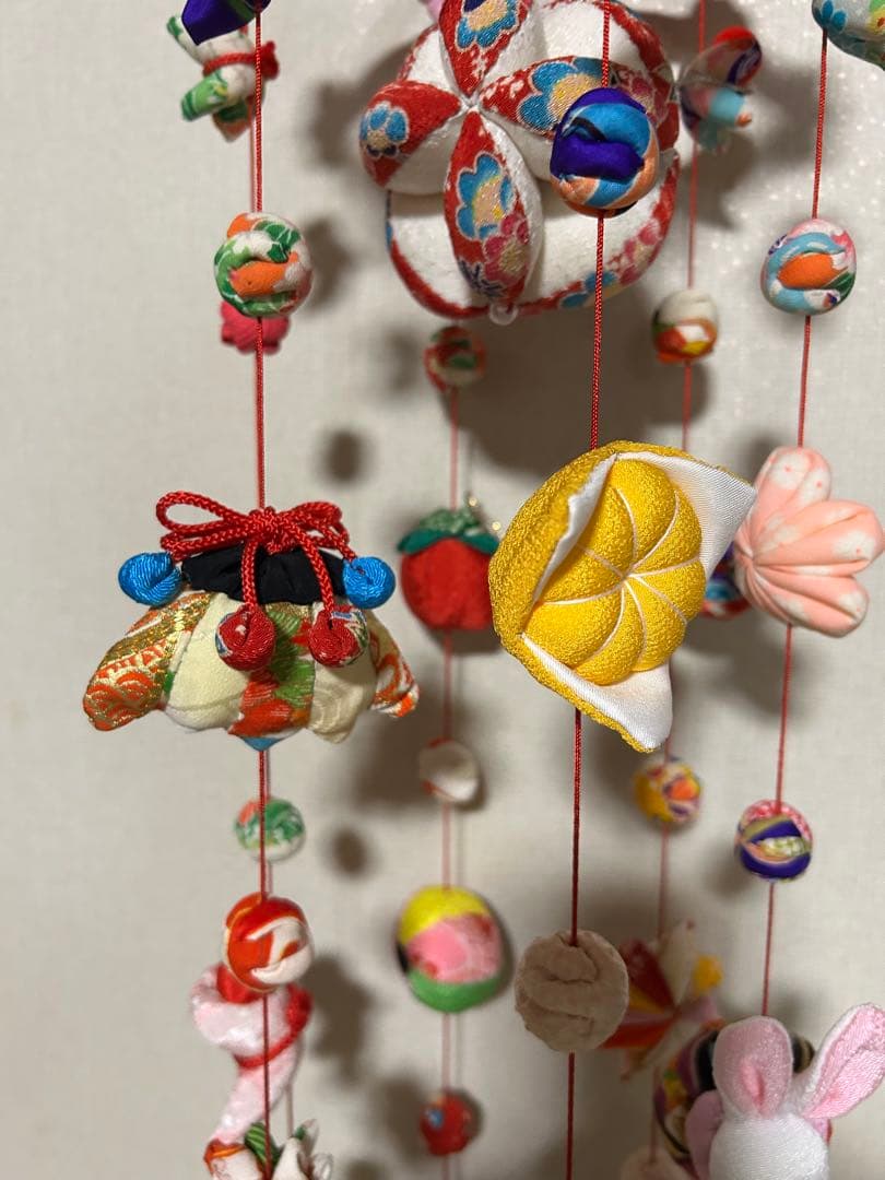 ハンドメイド吊るし雛　吊るし飾り　七宝鞠　お正月　ひな祭り　ちりめん