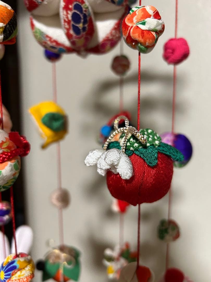 ハンドメイド吊るし雛　吊るし飾り　七宝鞠　お正月　ひな祭り　ちりめん