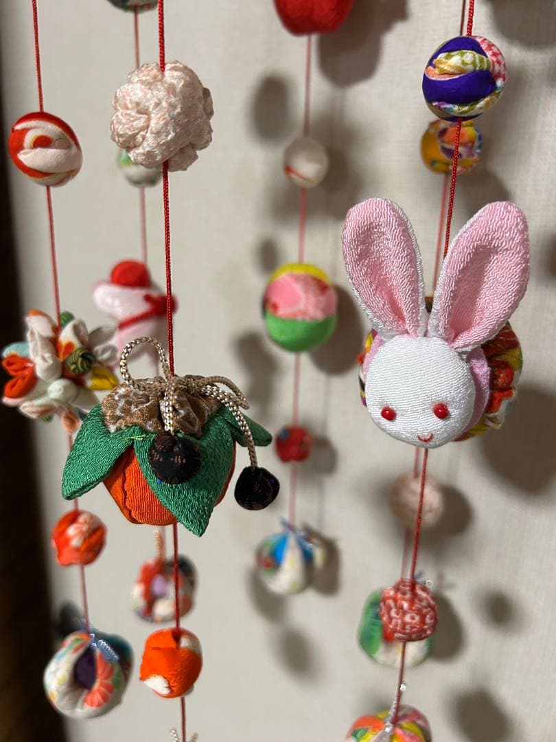ハンドメイド吊るし雛　吊るし飾り　七宝鞠　お正月　ひな祭り　ちりめん