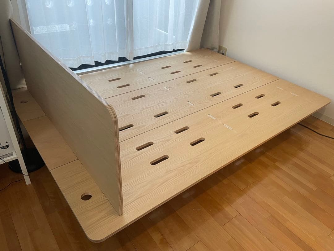 【mikoさん購入予定】コアラ　木製ダブルベッドフレーム スリットデザイン