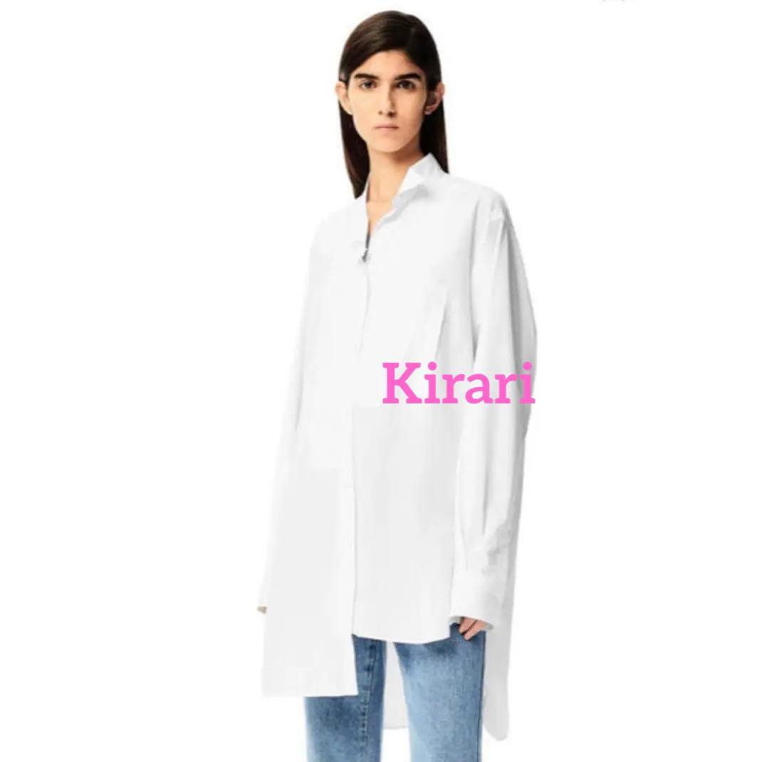 タグ付未使用 ロエベLOEWE ロングアシンメトリーデザインシャツ ユニセックス