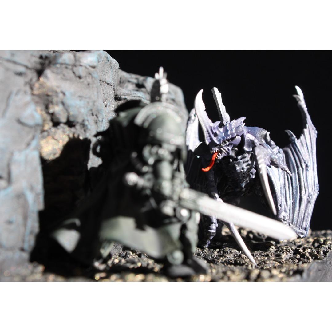 フィギュア 「地底での戦い」 人形 模型 ジオラマ ファンタジー 怪物